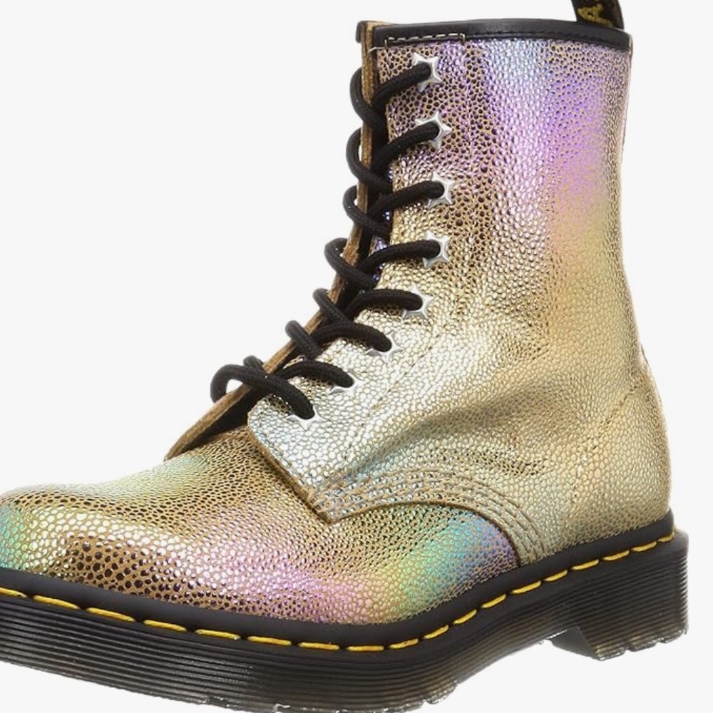 Dr. Martens 1460 Sand Rainbow Ray‎ Leather Lace Up Combat Boots Women’s 6 NEW - Picture 6 of 12
